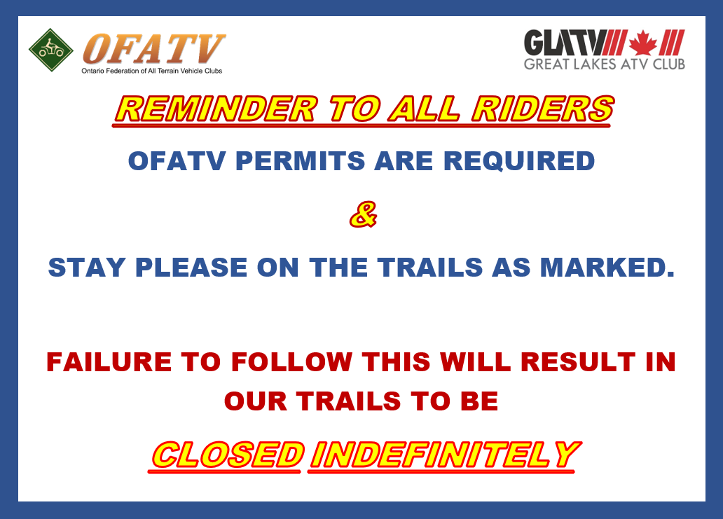 Reminder to all riders
