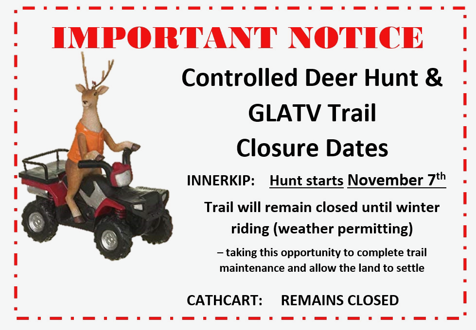 Trails closed until next riding season